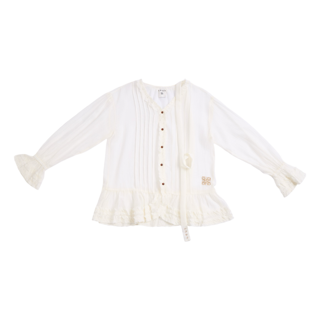 Ruffle Chiffon Blouse – White