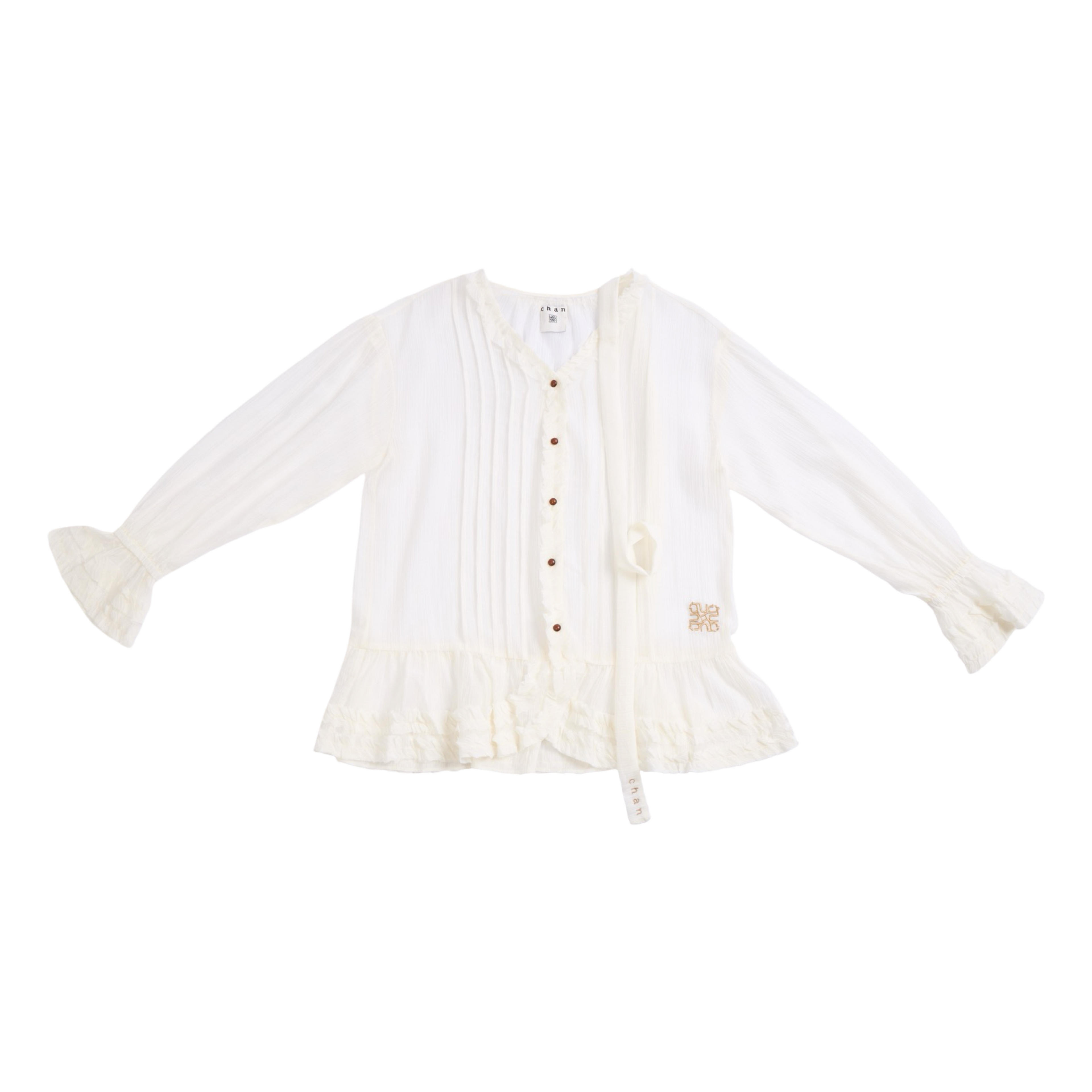 Ruffle Chiffon Blouse – White