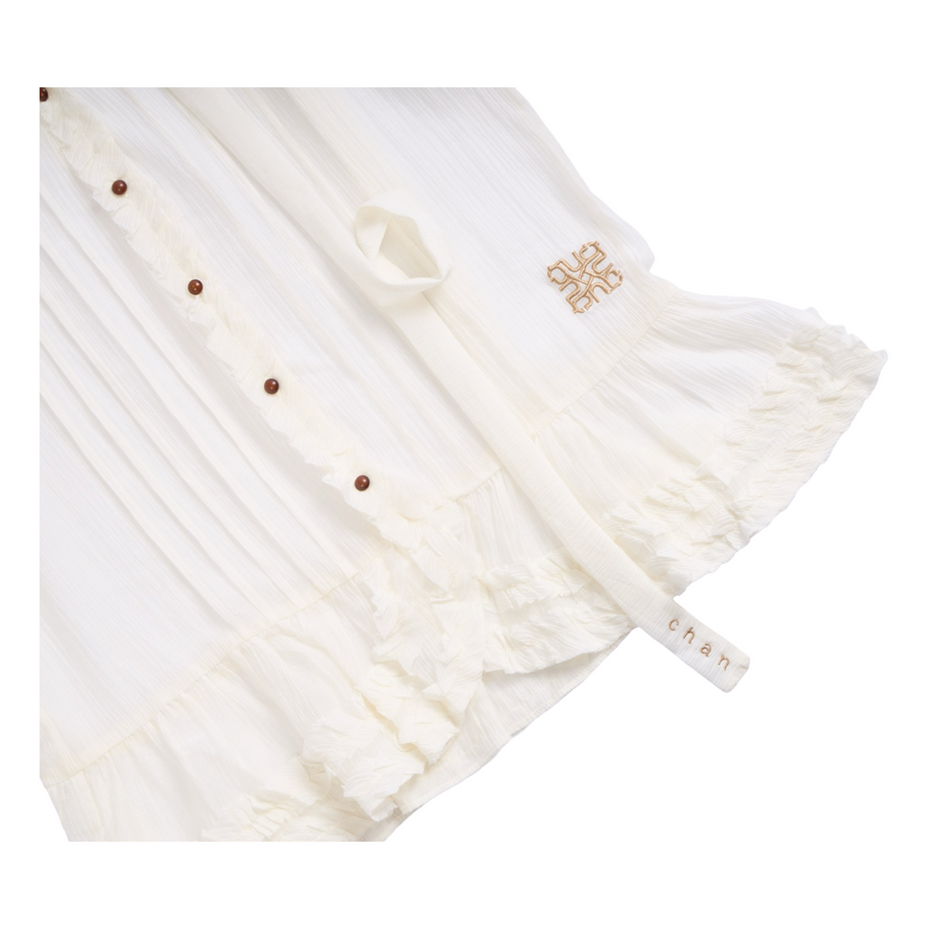 Ruffle Chiffon Blouse – White