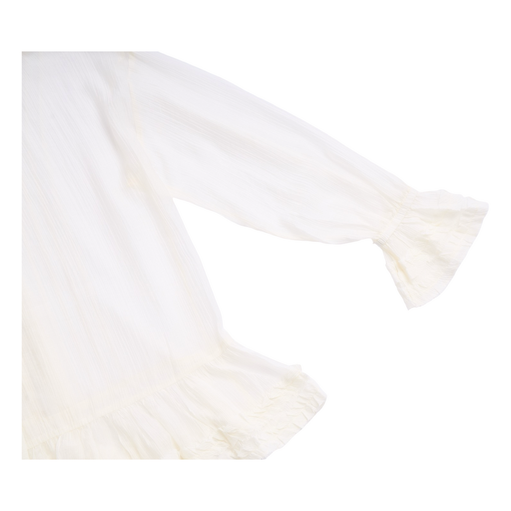 Ruffle Chiffon Blouse – White