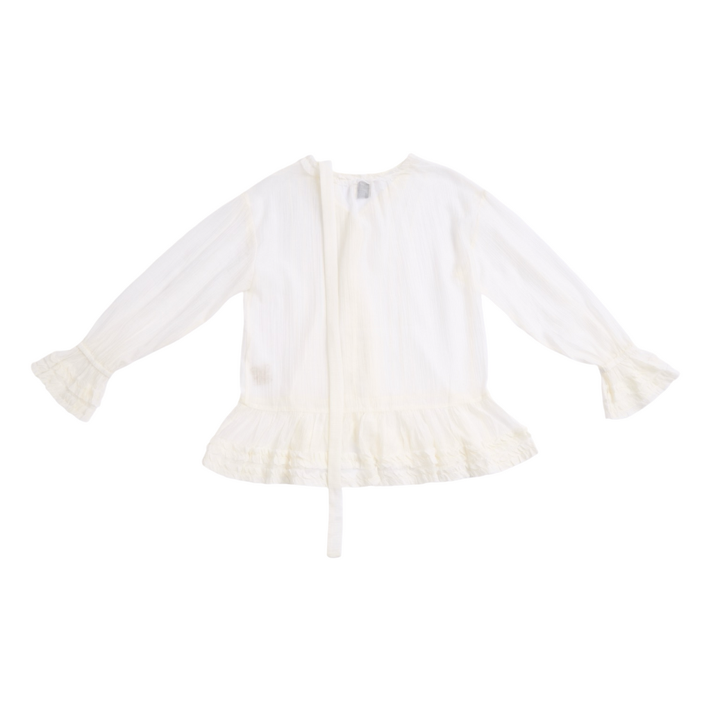 Ruffle Chiffon Blouse – White