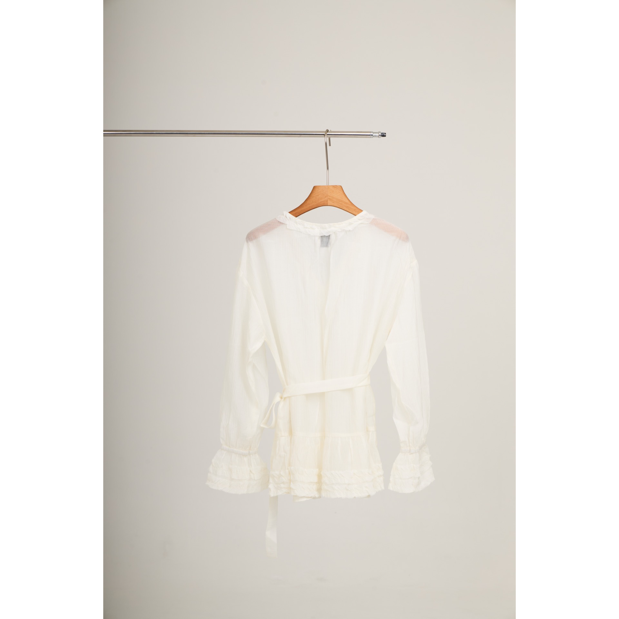 Ruffle Chiffon Blouse – White