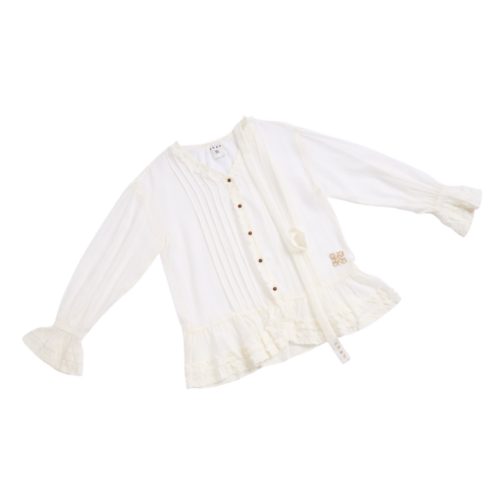 Ruffle Chiffon Blouse – White