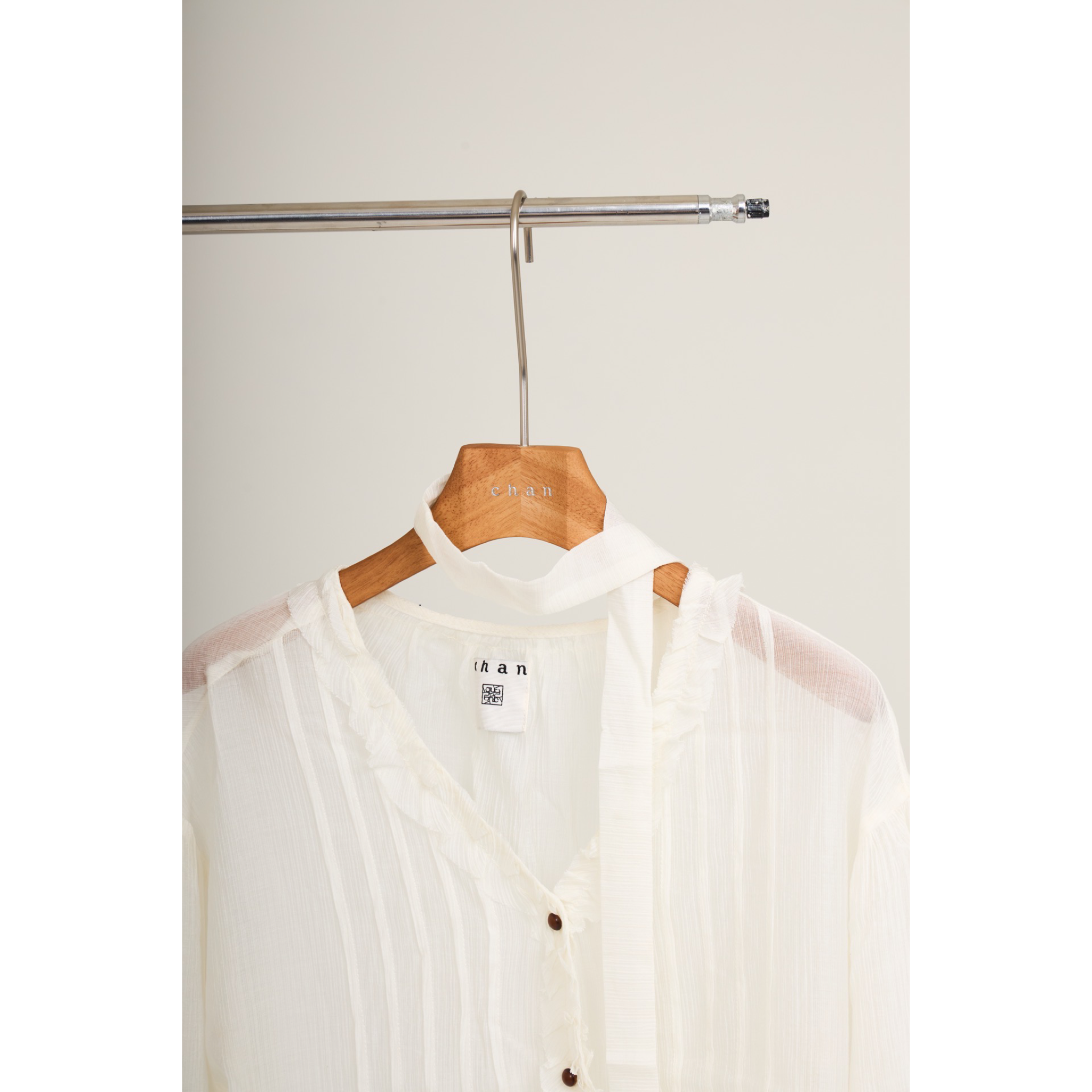 Ruffle Chiffon Blouse – White