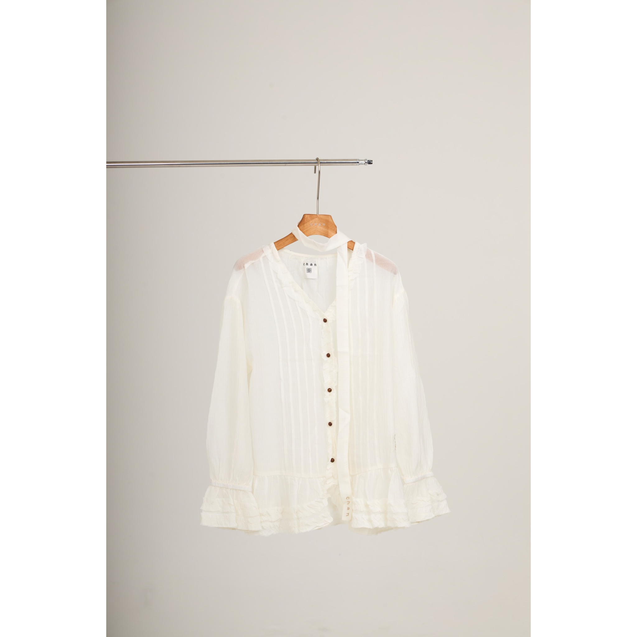 Ruffle Chiffon Blouse – White