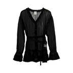 Ruffle Chiffon Blouse – Black