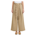 Pleated Wide-Leg Pants  – Sand Beige