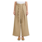 Pleated Wide-Leg Pants  – Sand Beige
