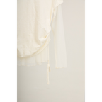 Mesh Layered Long Sleeve Top – White