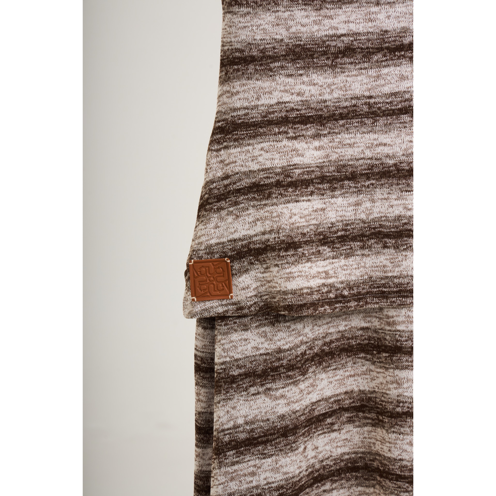 Striped Knit Sleeveless Dress & Beanie Set – Brown