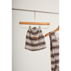 Striped Knit Sleeveless Dress & Beanie Set – Brown