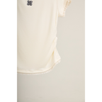 Pleated Trim Turtleneck Top – White