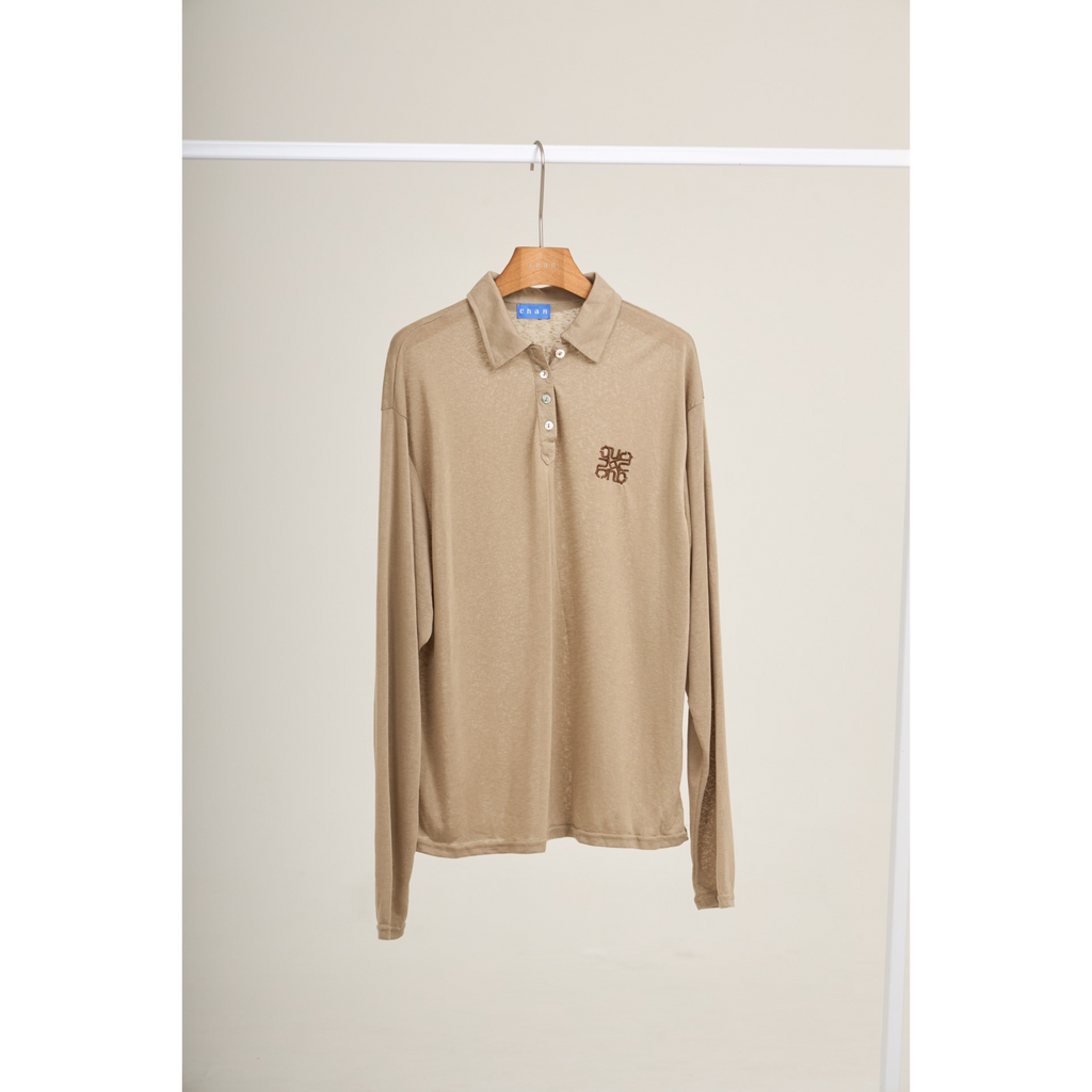 Long Sleeve Polo & Shorts Set  – Brown