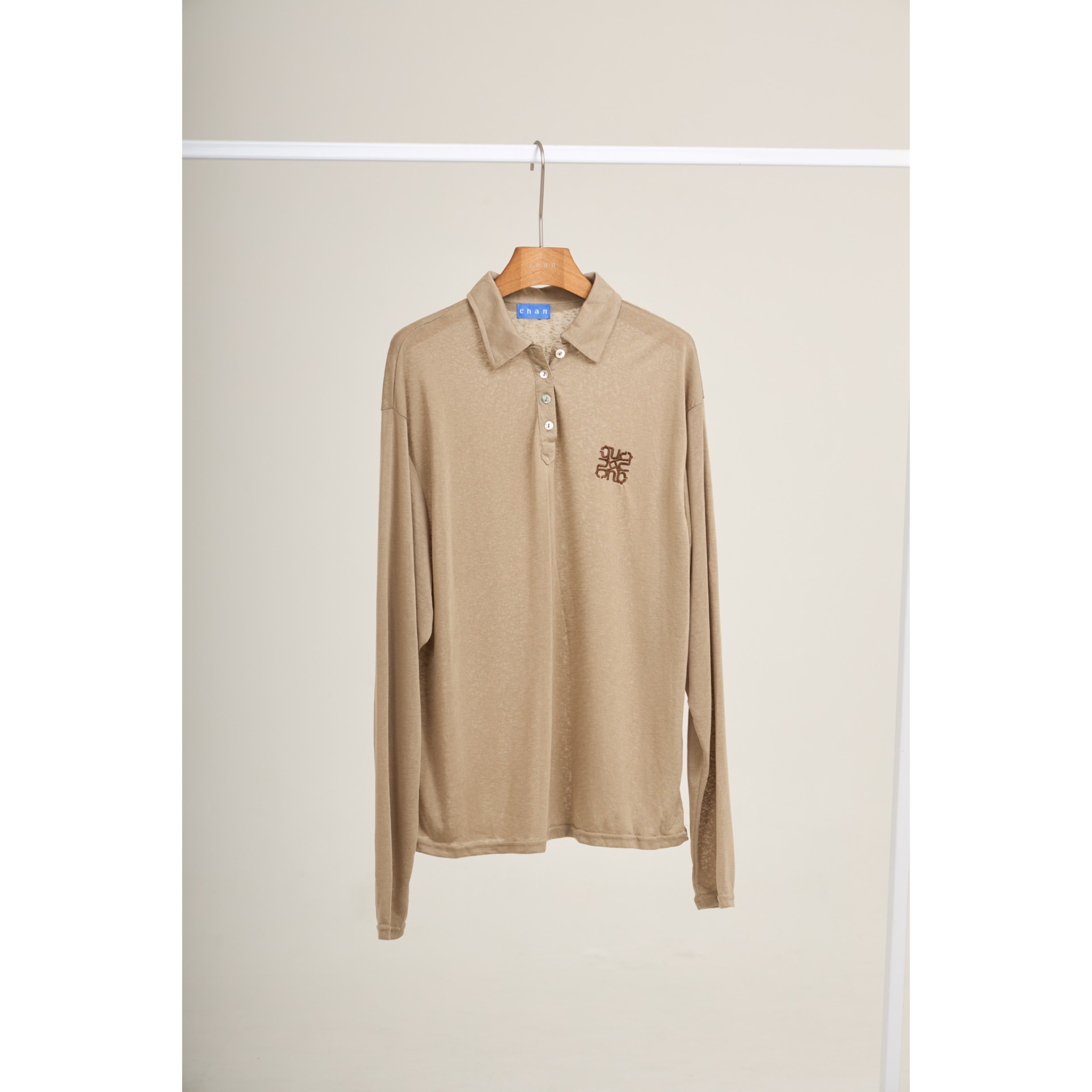 Long Sleeve Polo & Shorts Set  – Brown