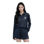 Long Sleeve Polo & Shorts Set  – Navy