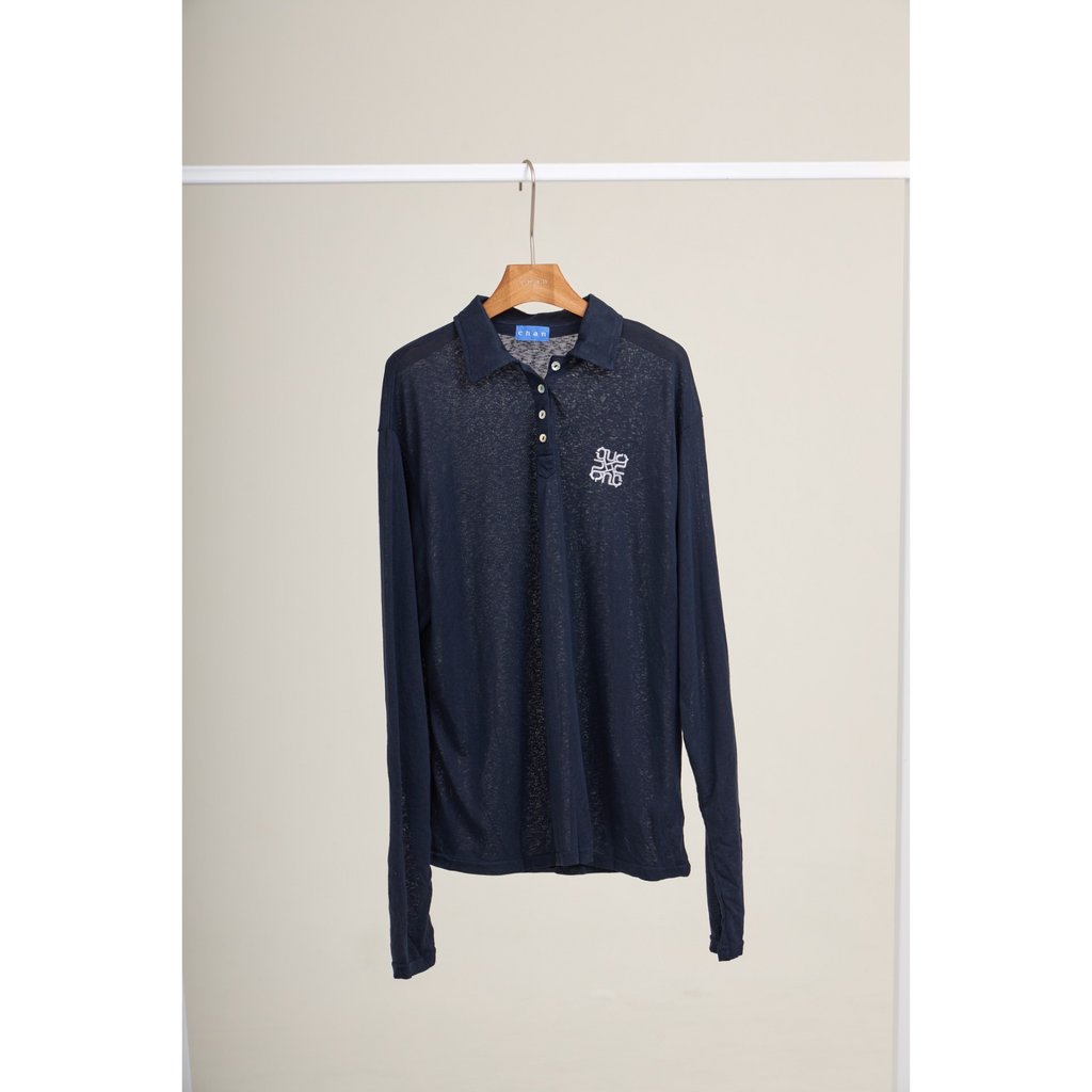 Long Sleeve Polo & Shorts Set  – Navy