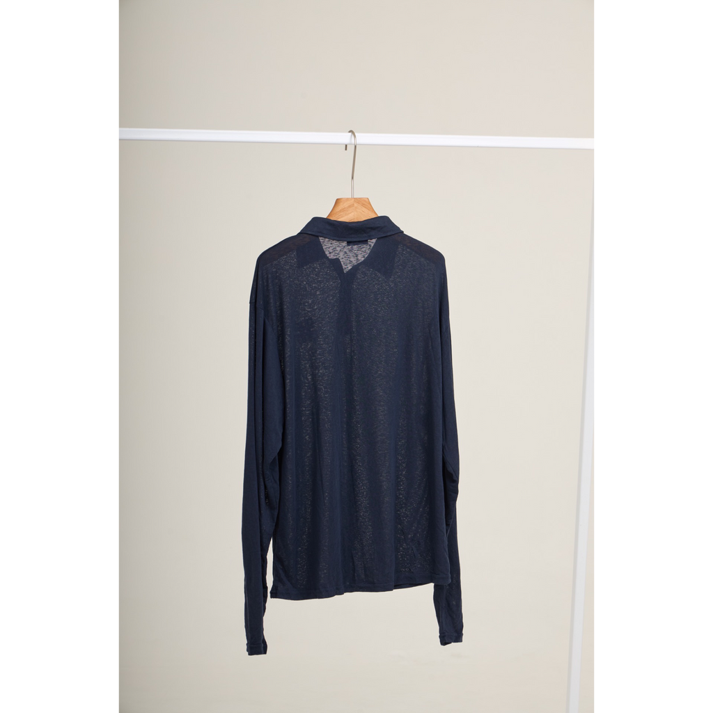 Long Sleeve Polo & Shorts Set  – Navy