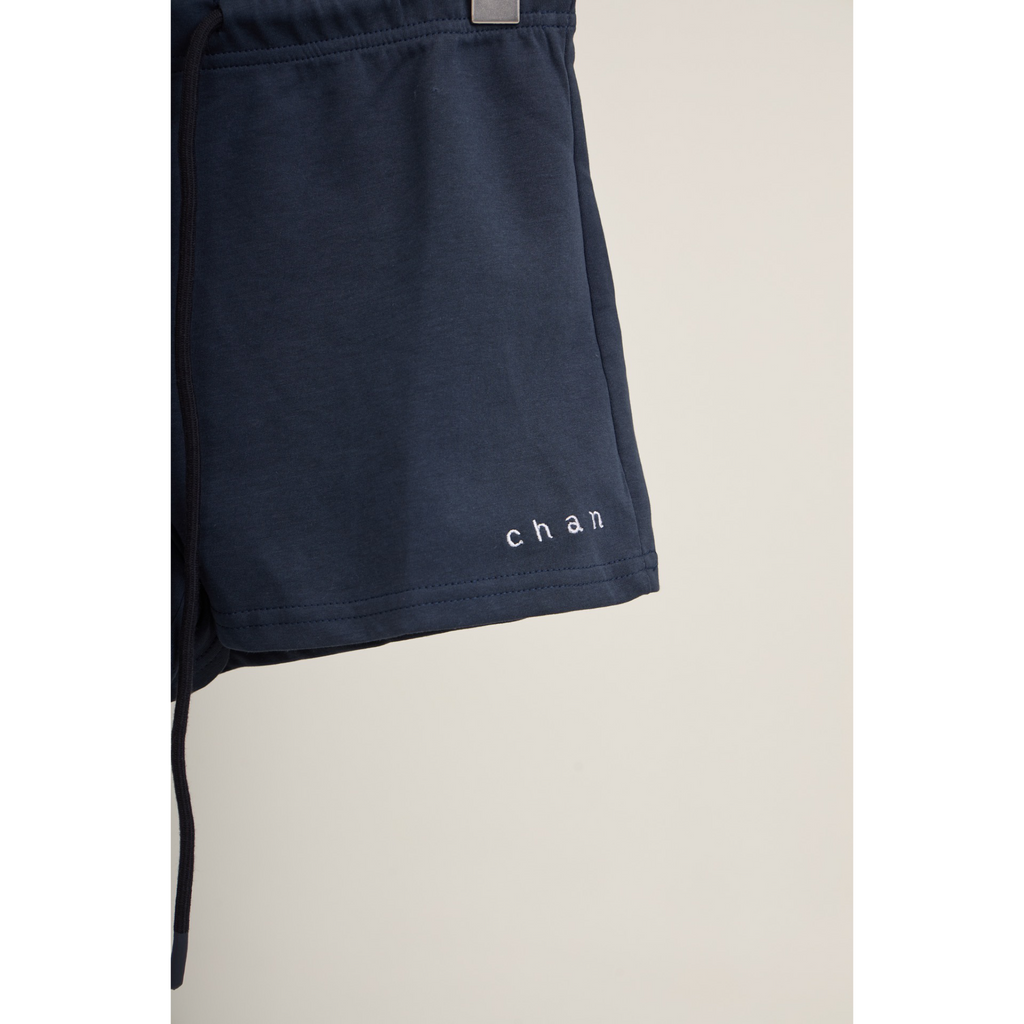 Long Sleeve Polo & Shorts Set  – Navy