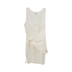 V-Neck Sheer Sash Mini Dress – White