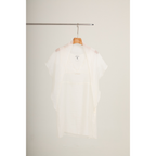 V-Neck Sheer Sash Mini Dress – White