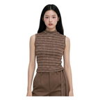 Ribbed Striped Top – Brown