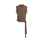 Ribbed Striped Top – Brown