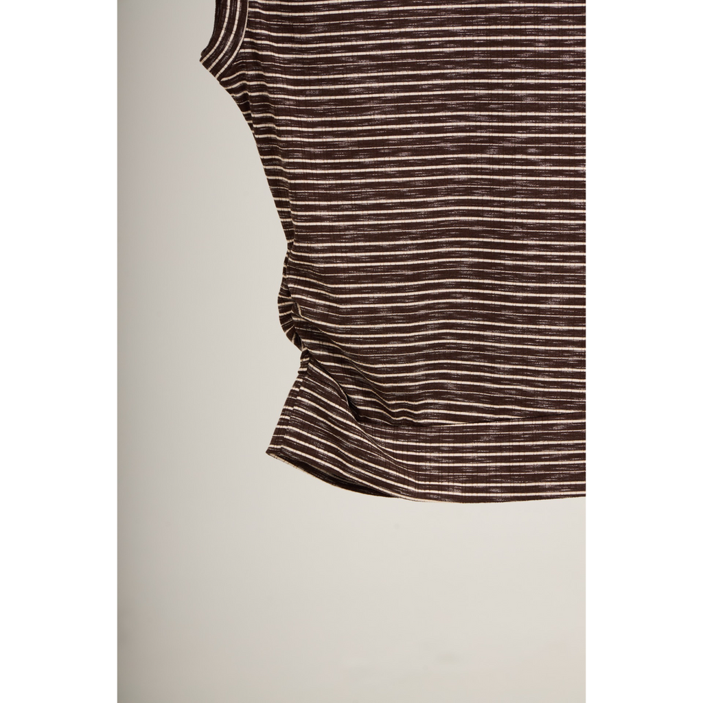 Ribbed Striped Top – Brown