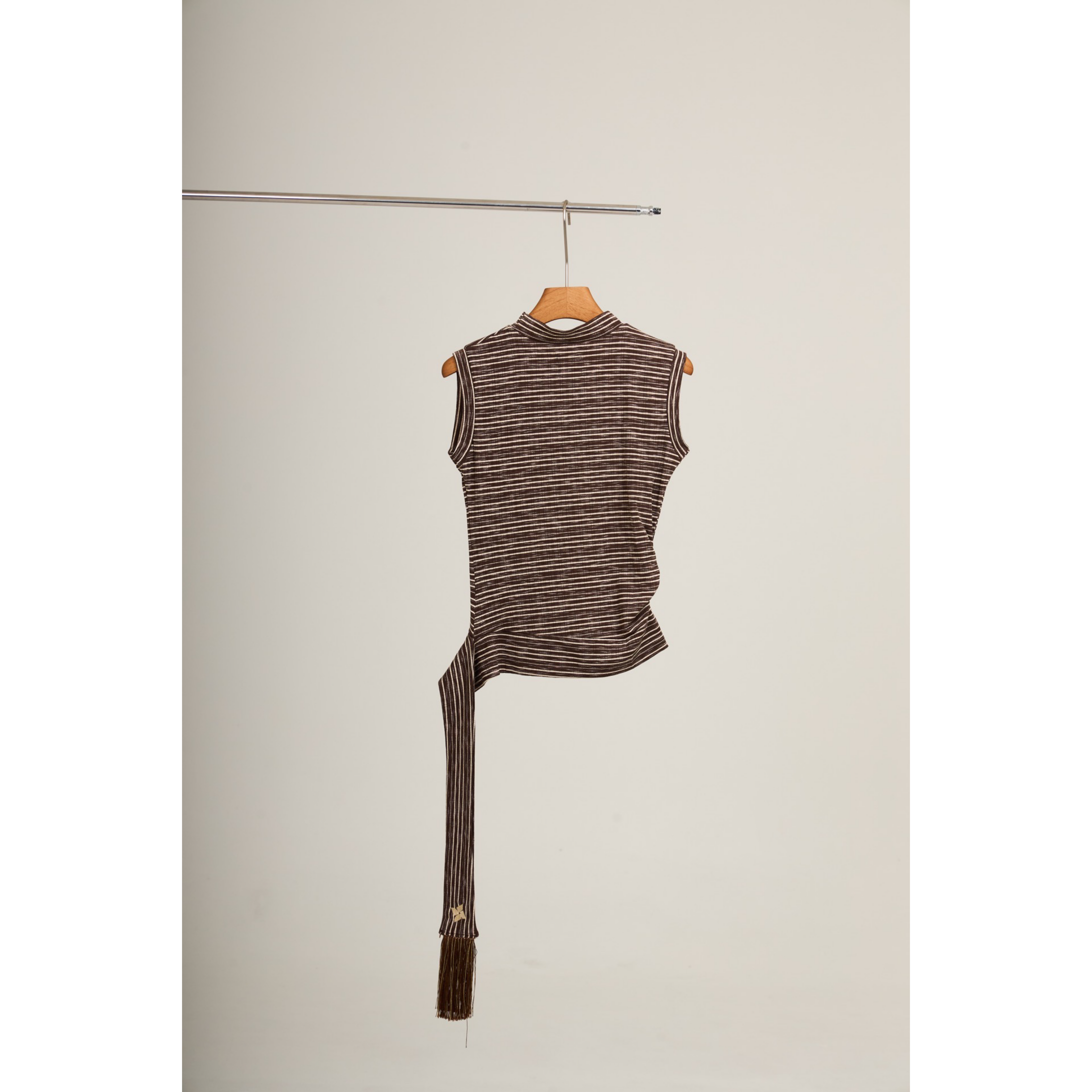 Ribbed Striped Top – Brown