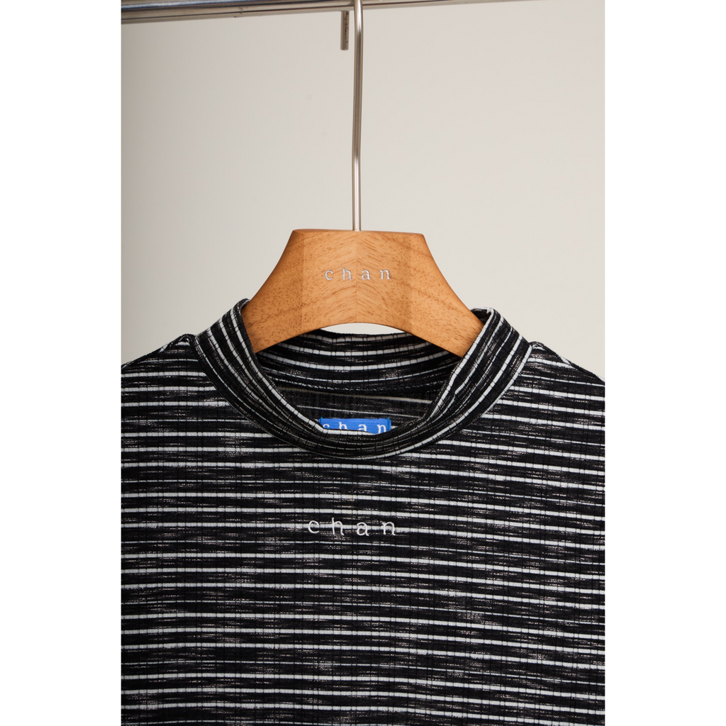 Ribbed Striped Top – Black