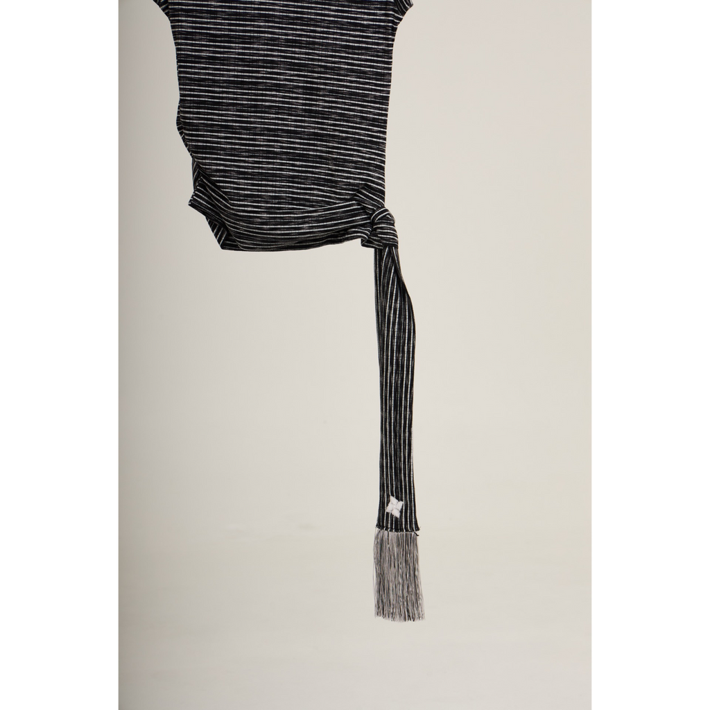 Ribbed Striped Top – Black