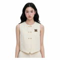 Embossed Sleeveless Vest – Black