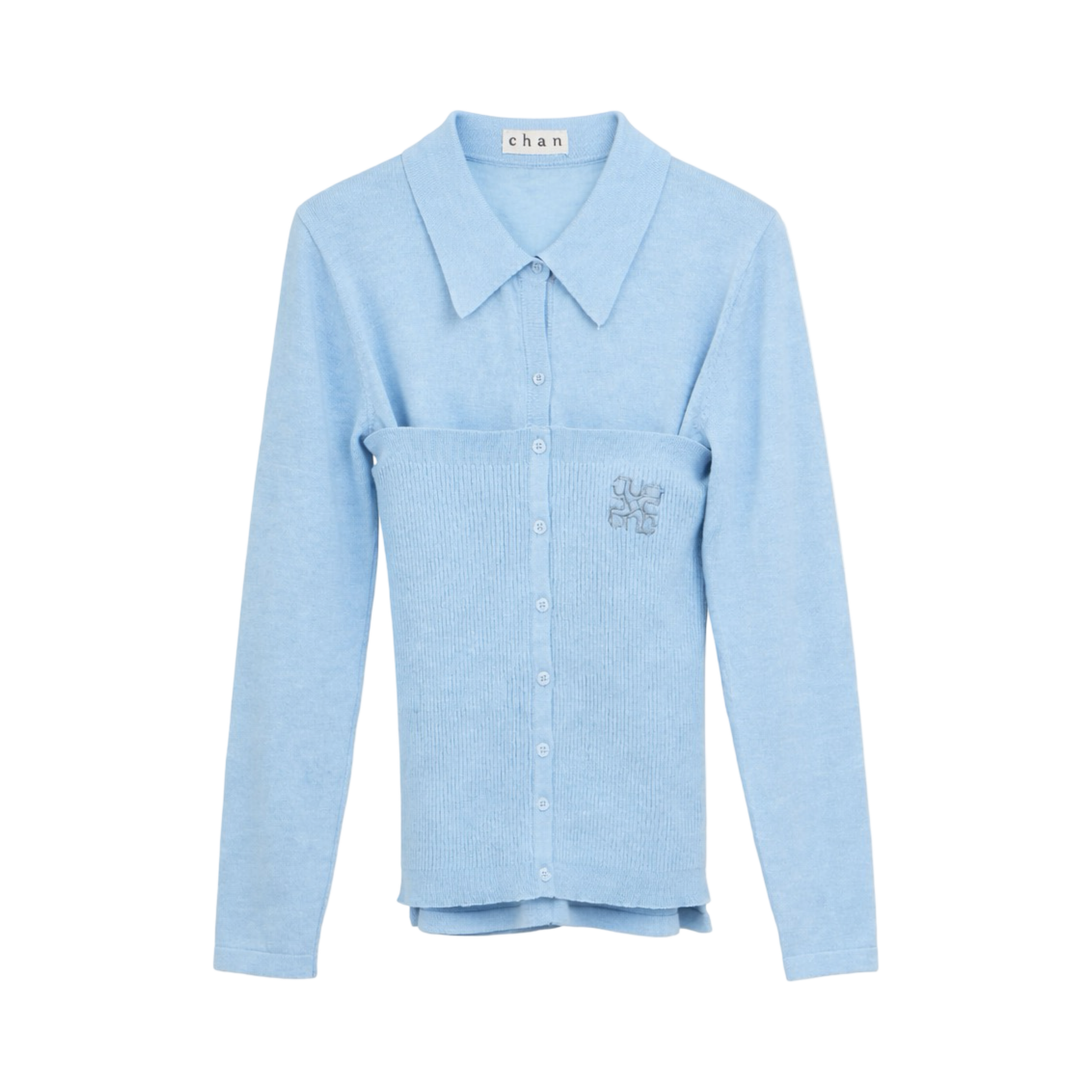 Ribbed Knit Shirt – Blue