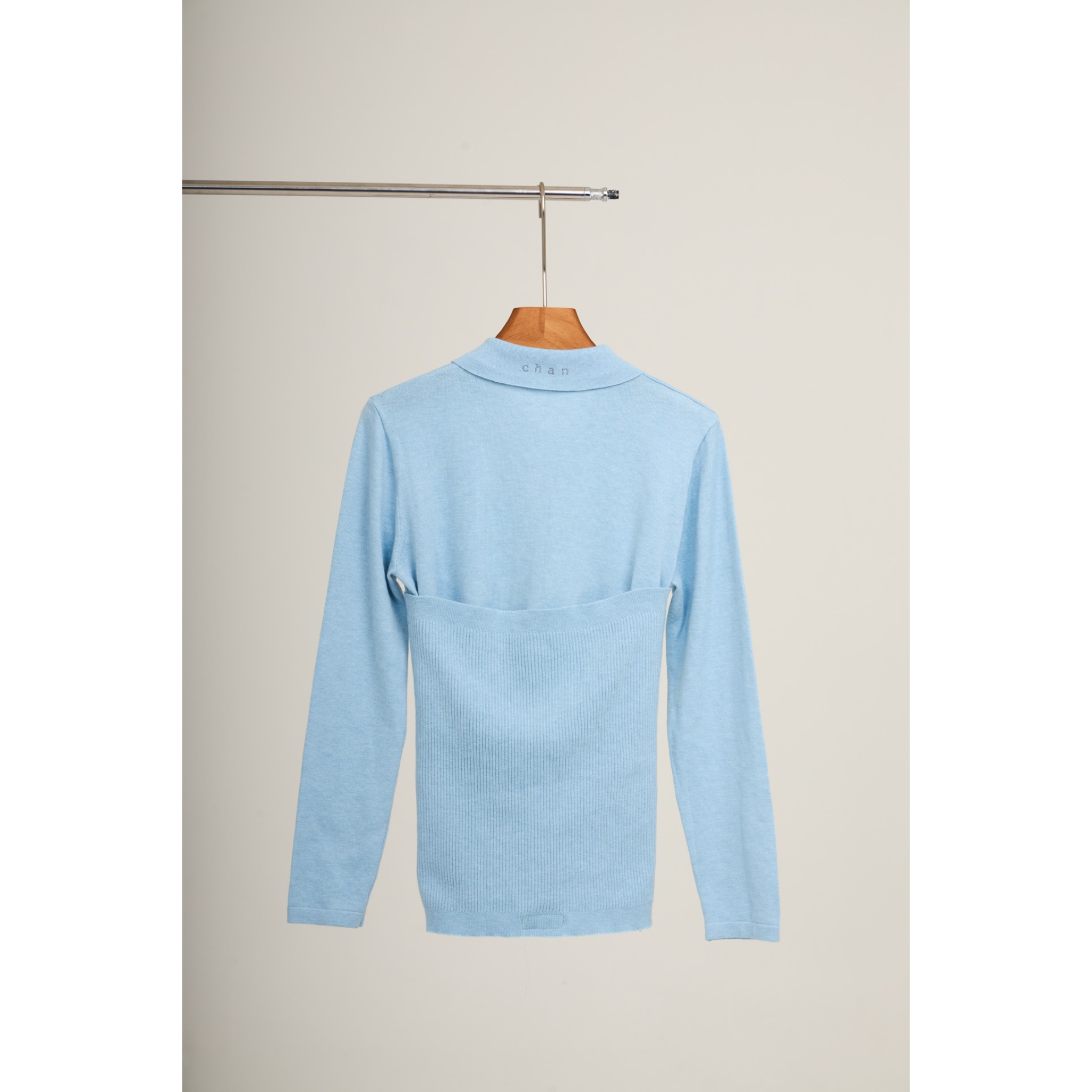 Ribbed Knit Shirt – Blue