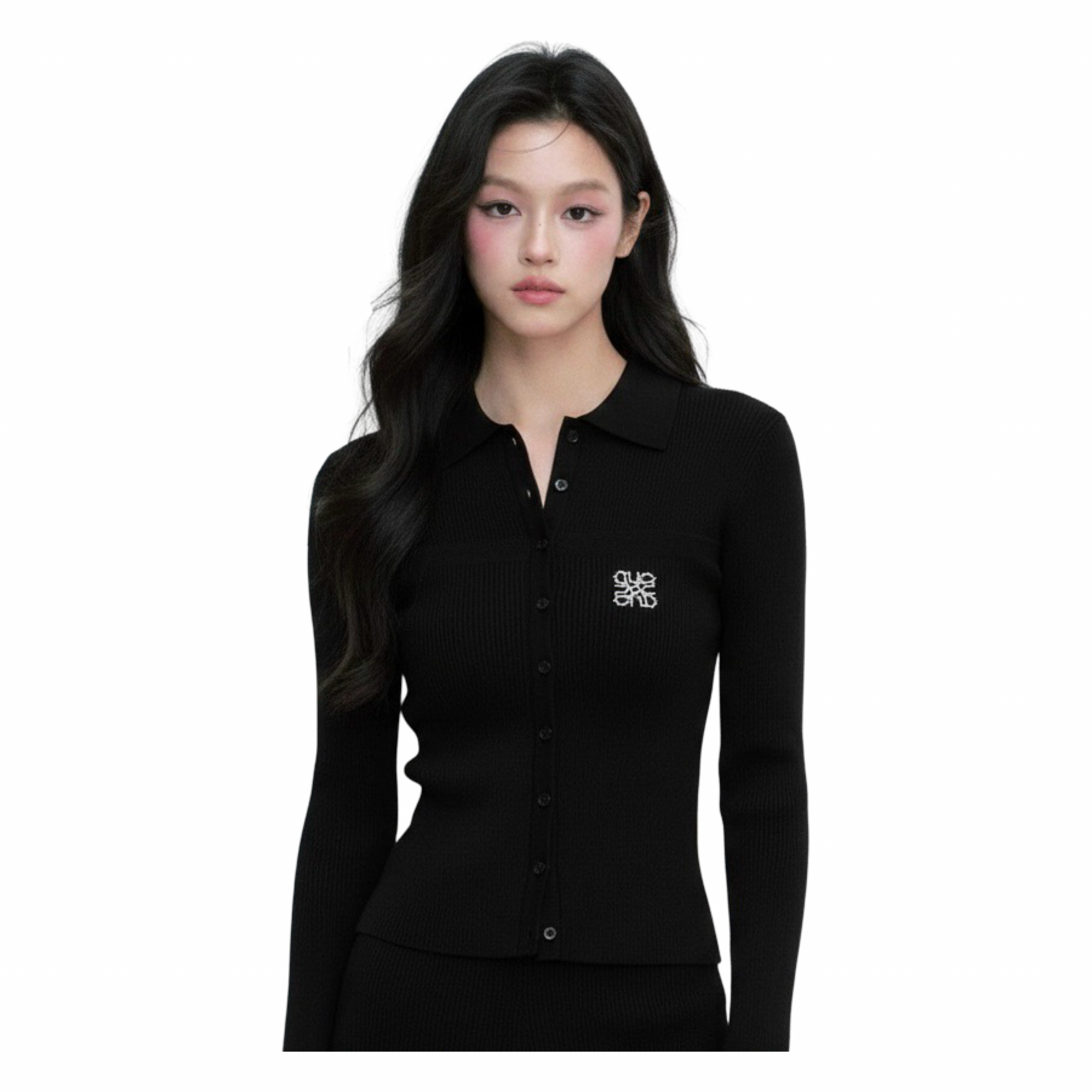 Ribbed Knit Shirt – Black