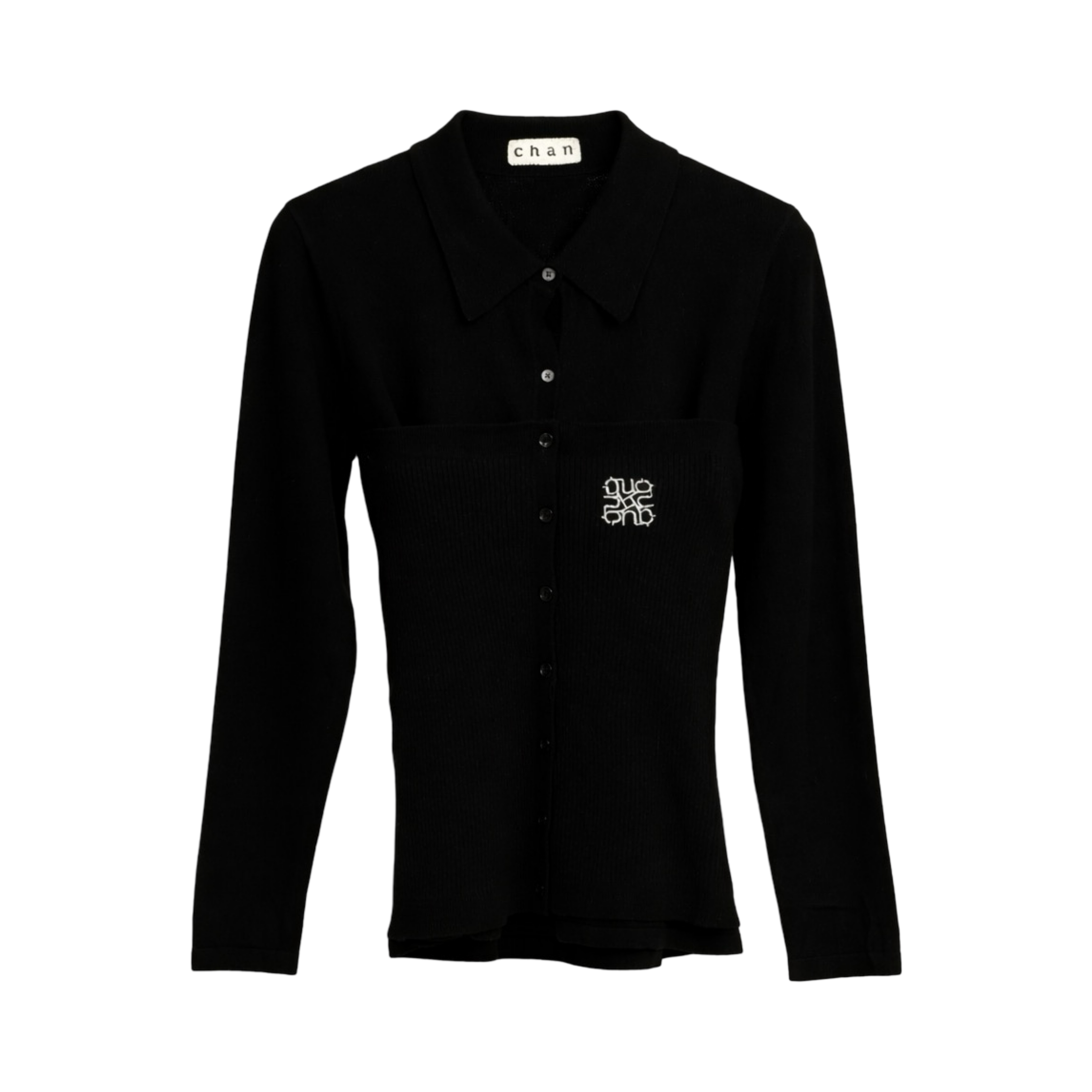 Ribbed Knit Shirt – Black