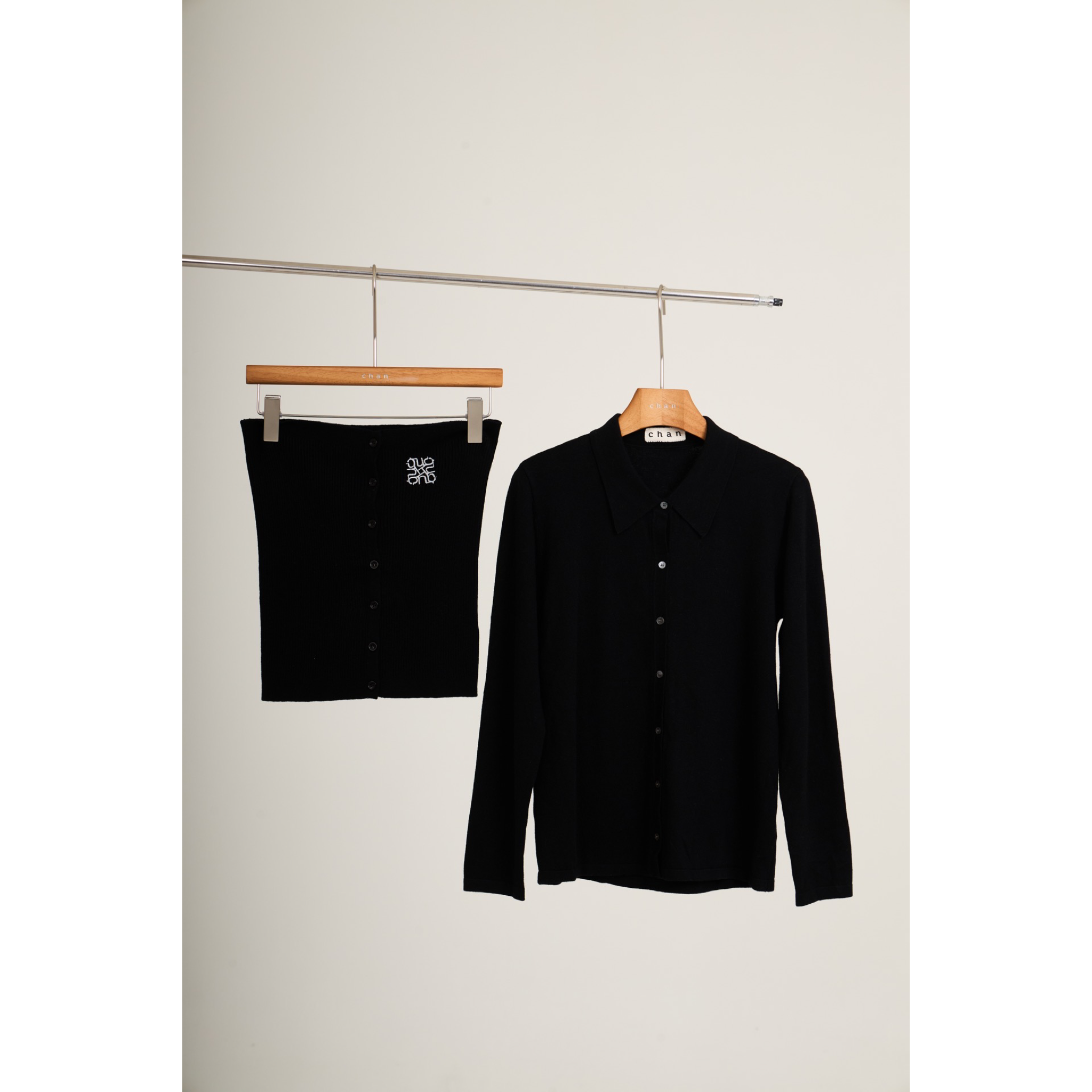 Ribbed Knit Shirt – Black