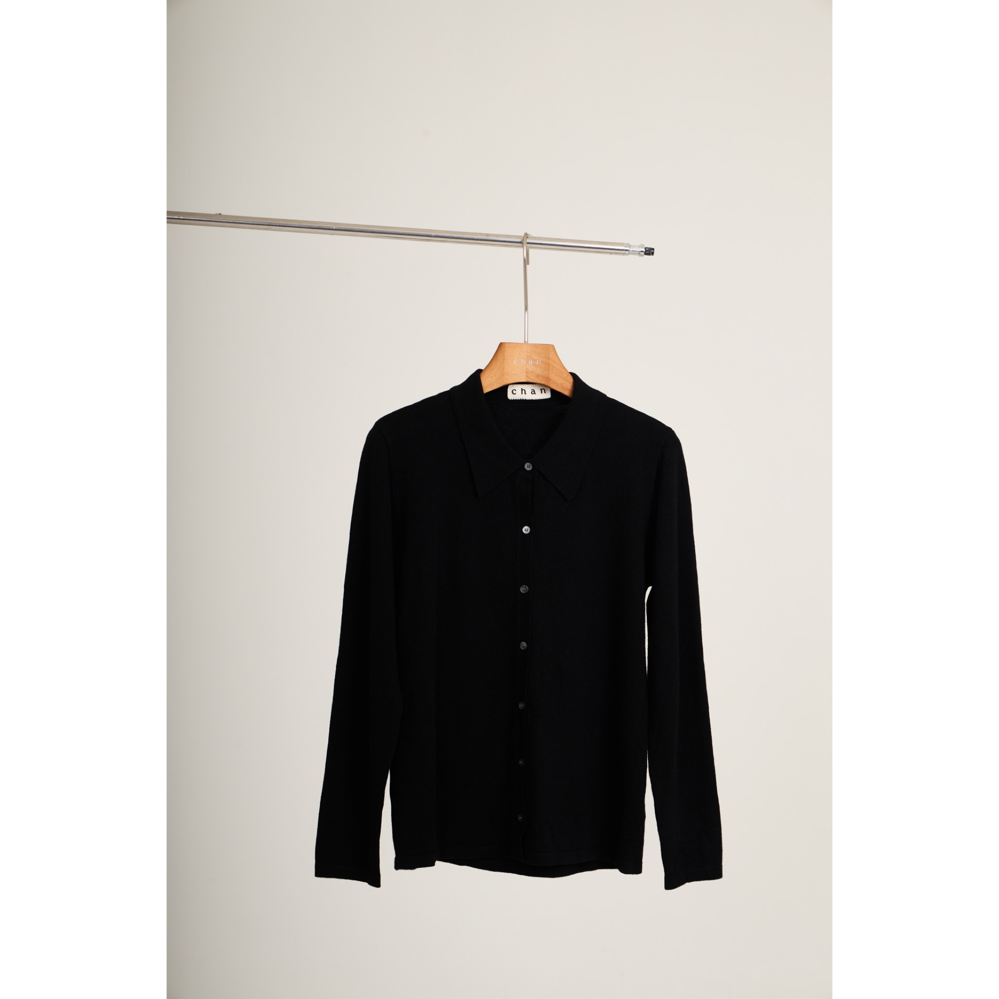 Ribbed Knit Shirt – Black