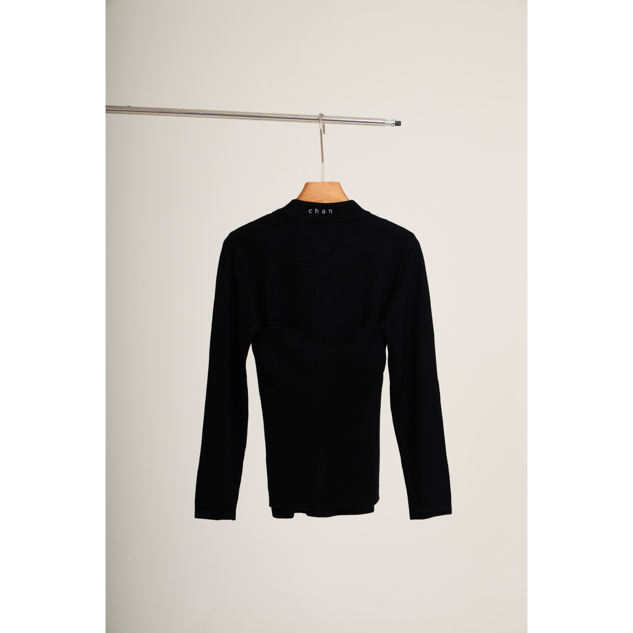 Ribbed Knit Shirt – Black