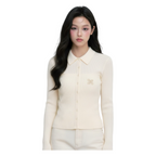 Ribbed Knit Shirt – White