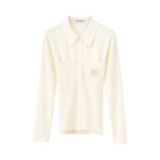 Ribbed Knit Shirt – White