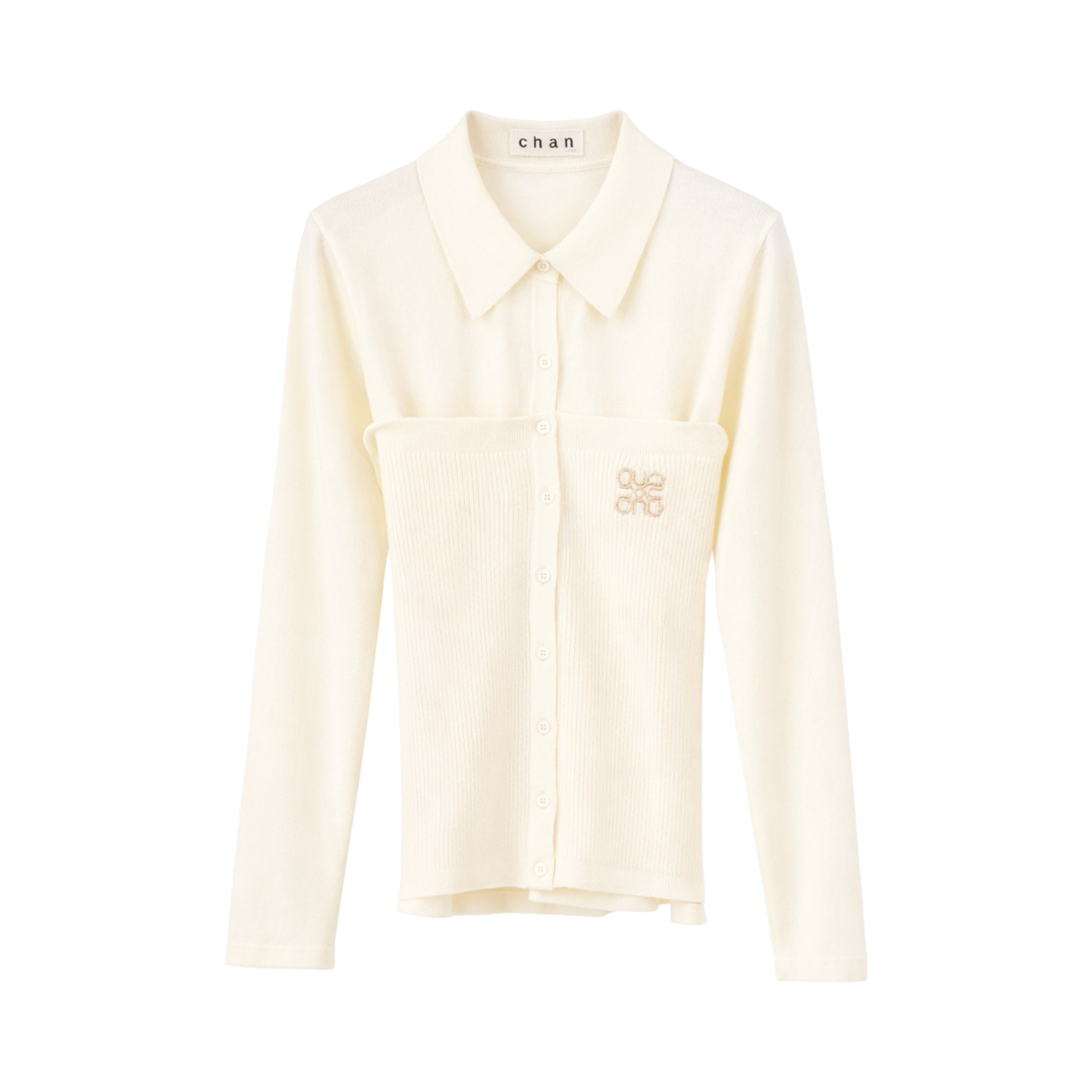 Ribbed Knit Shirt – White