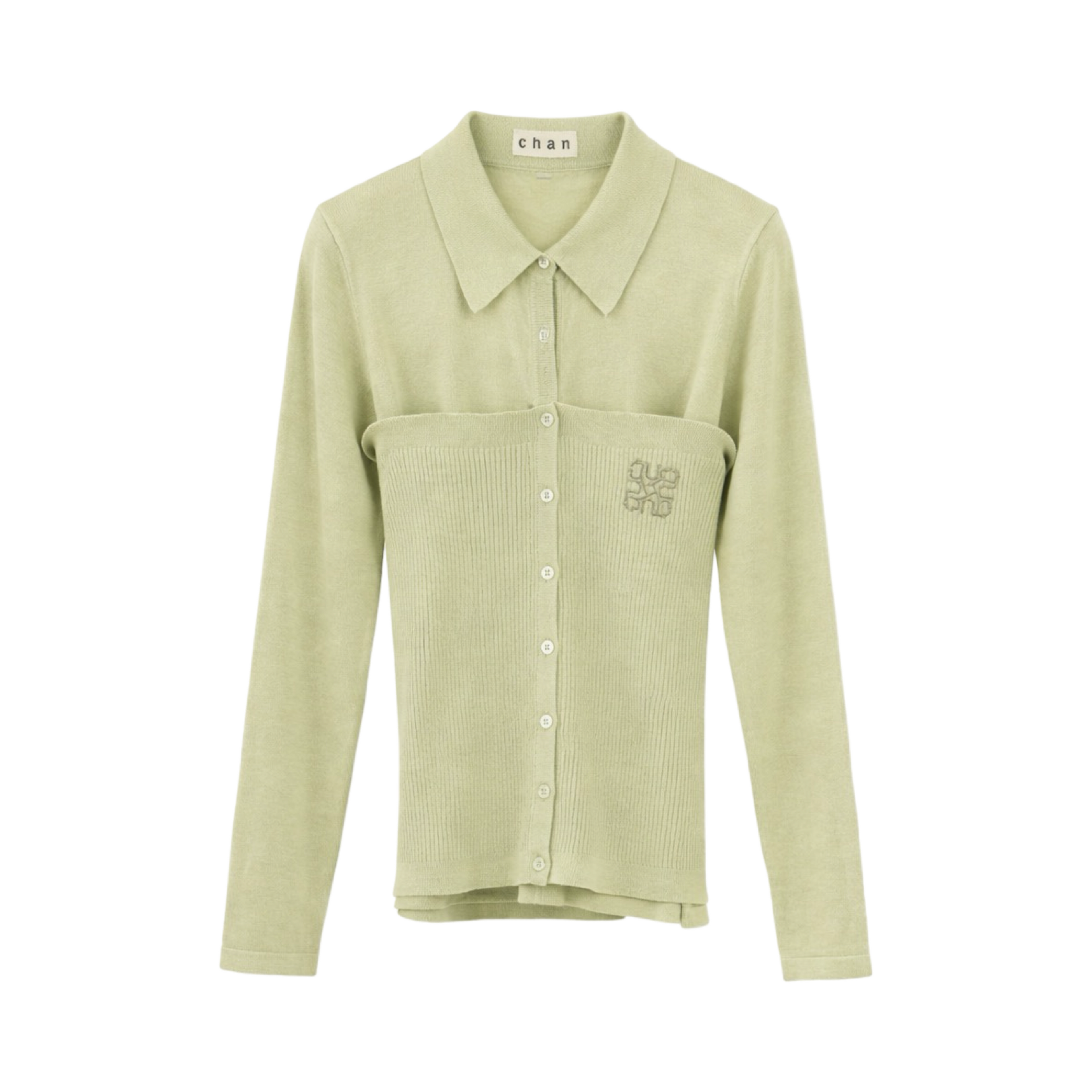 Ribbed Knit Shirt – Sage Green
