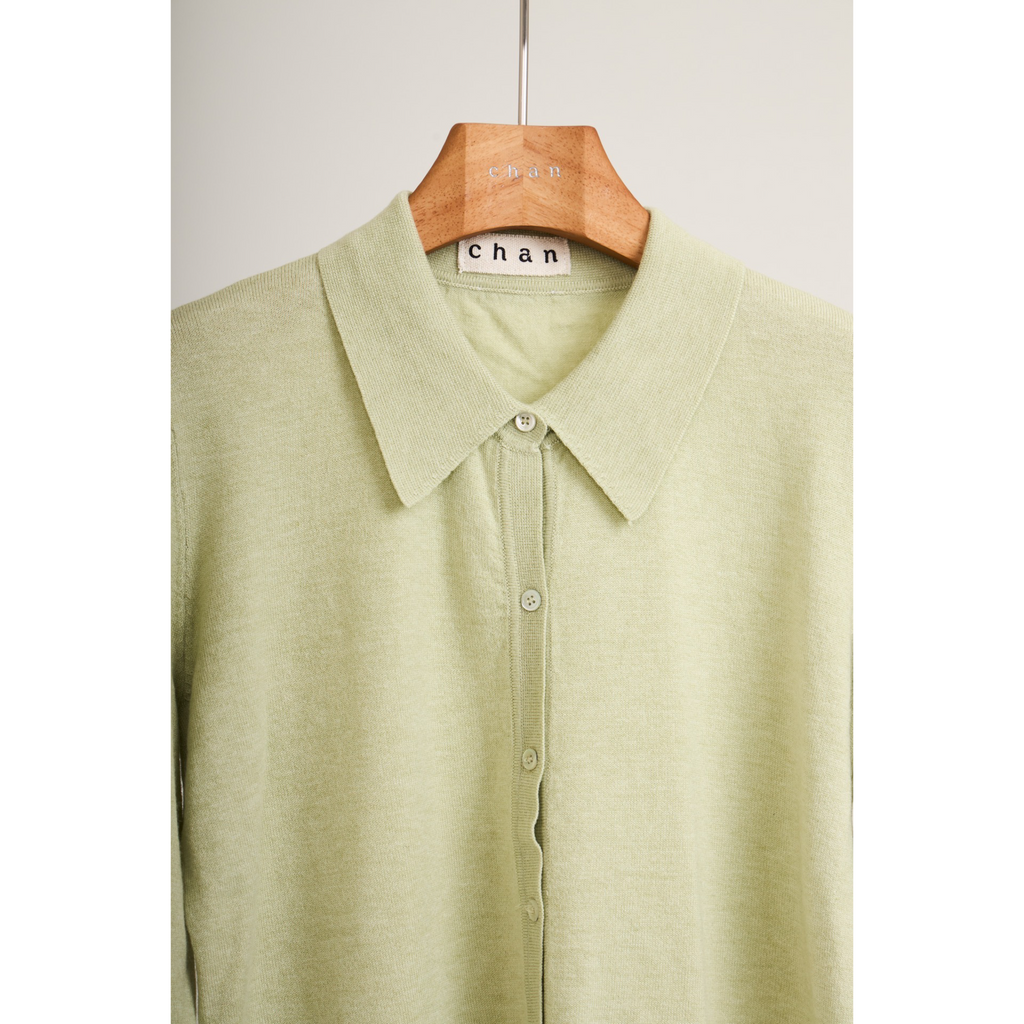 Ribbed Knit Shirt – Sage Green