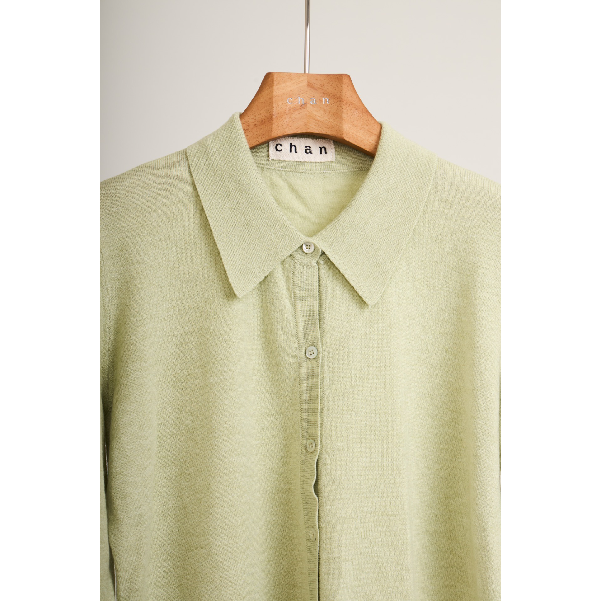 Ribbed Knit Shirt – Sage Green