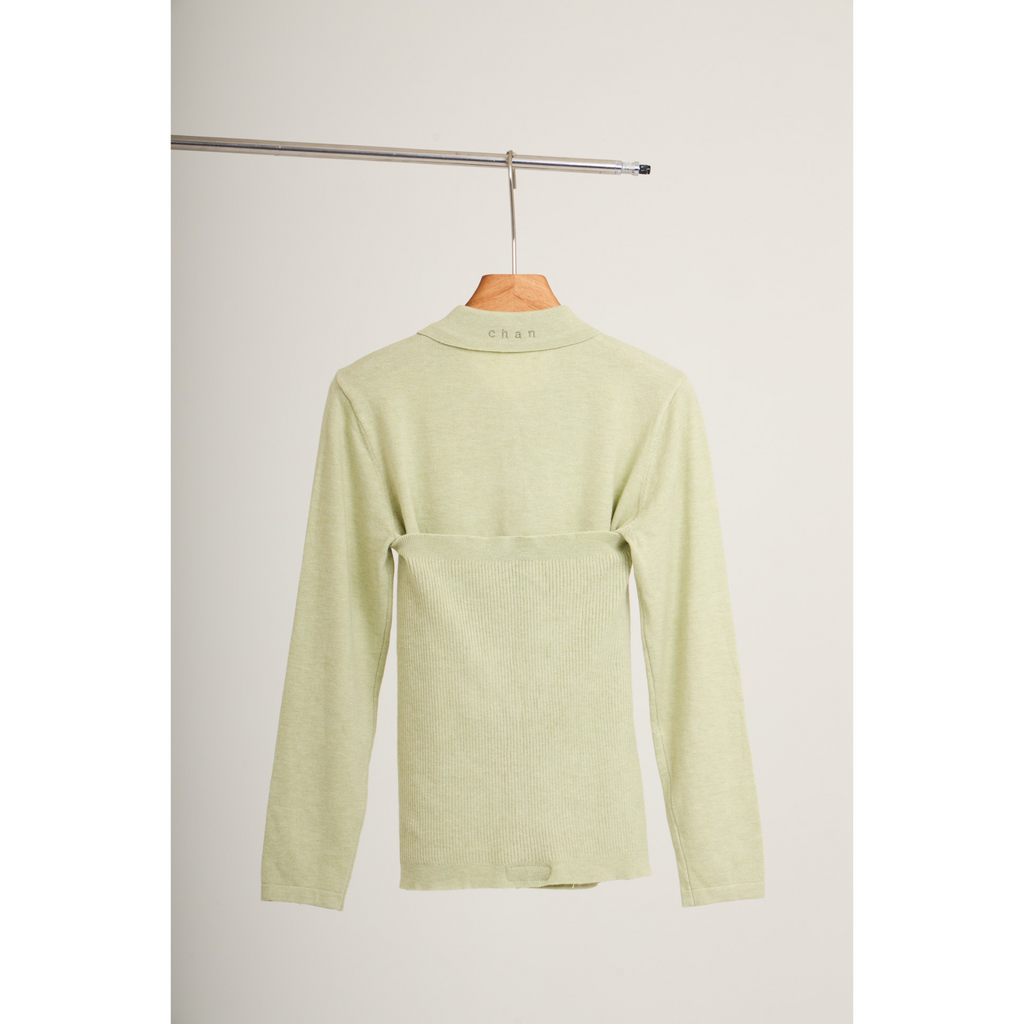 Ribbed Knit Shirt – Sage Green