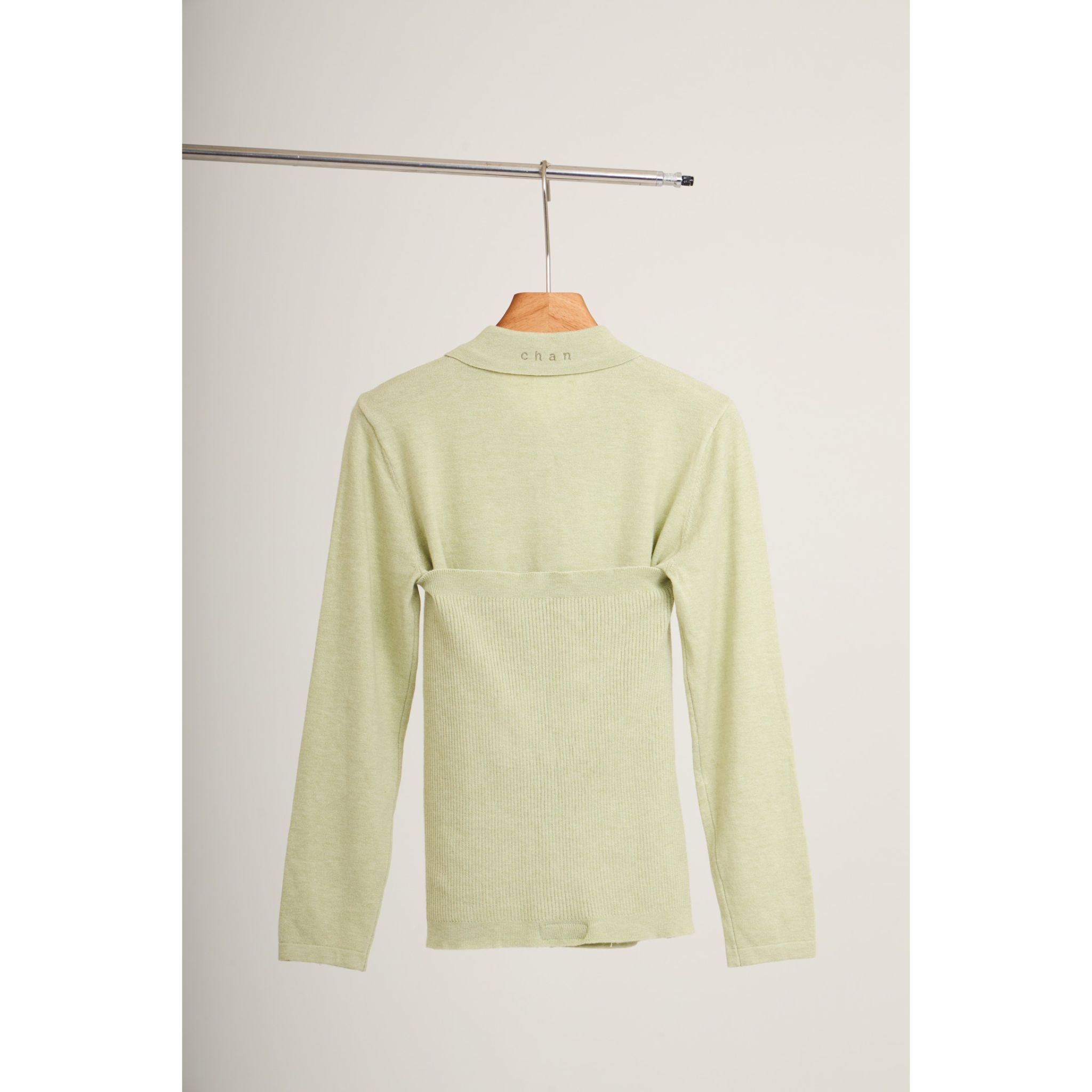 Ribbed Knit Shirt – Sage Green