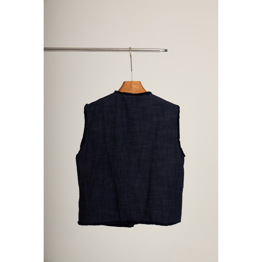 Cropped Vest & Wide-Leg Pants Set – Denim