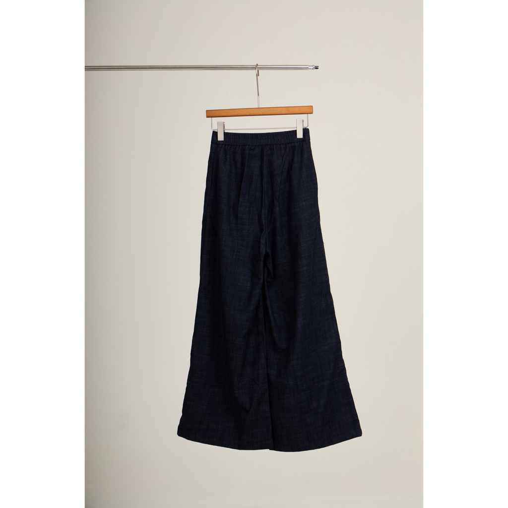 Cropped Vest & Wide-Leg Pants Set – Denim