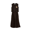 Cropped Vest & Wide-Leg Pants Set – Brown