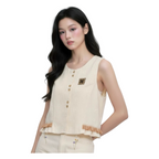 Fringe Vest – Beige